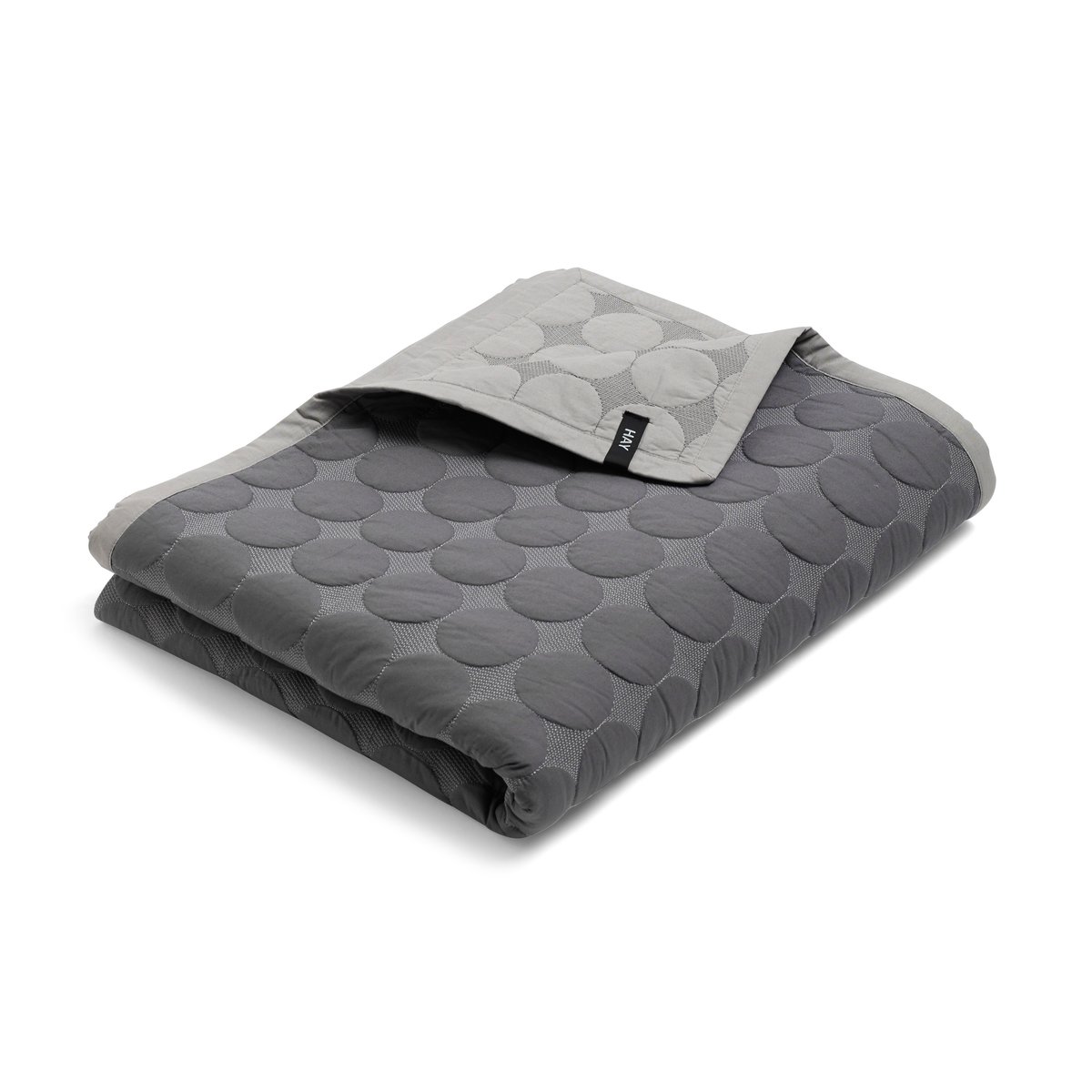 HAY Mega Dot överkast organic 235x245 cm Dark grey | Skandinavisk Design | Överkast | Grå