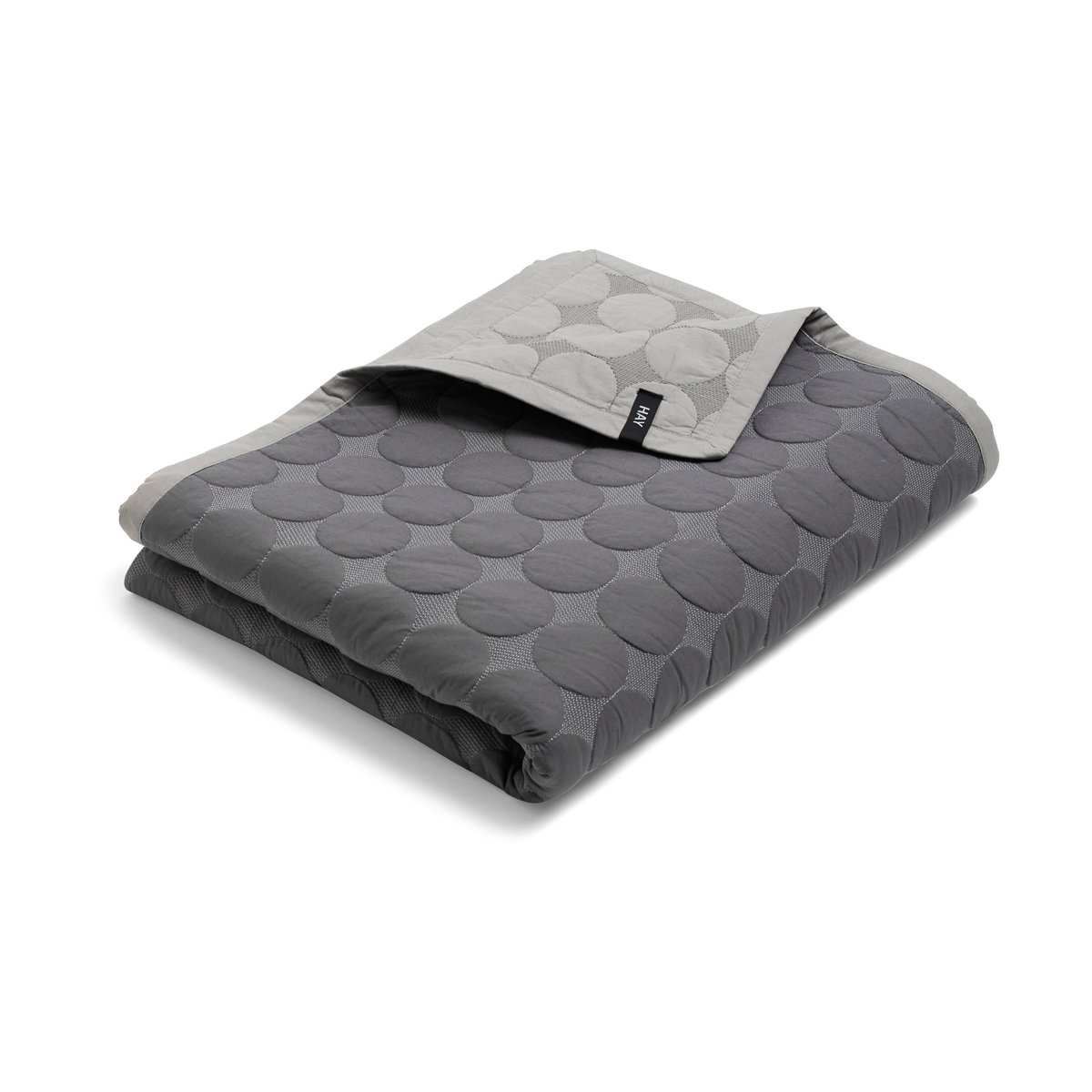HAY Mega Dot överkast organic 260x260 cm Dark grey | Skandinavisk Design | Överkast | Grå