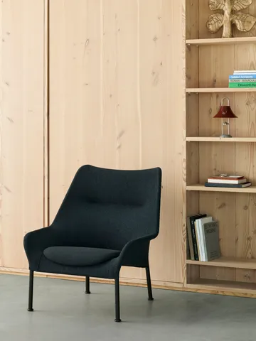 O2 Lounge Chair fåtölj - Soft black-svartlackerad stål - HAY