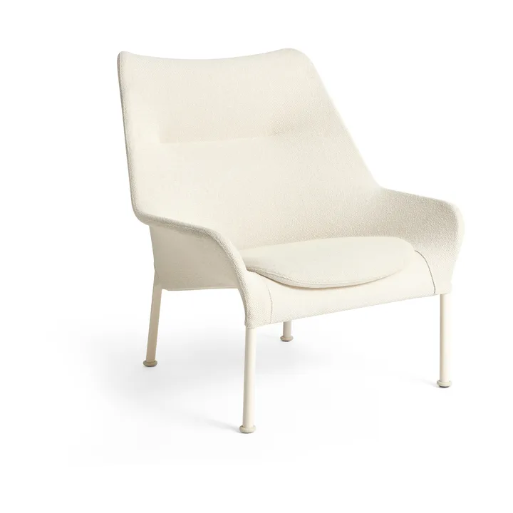 O2 Lounge Chair fåtölj - Soft cream-lackerad stål eggshell - HAY
