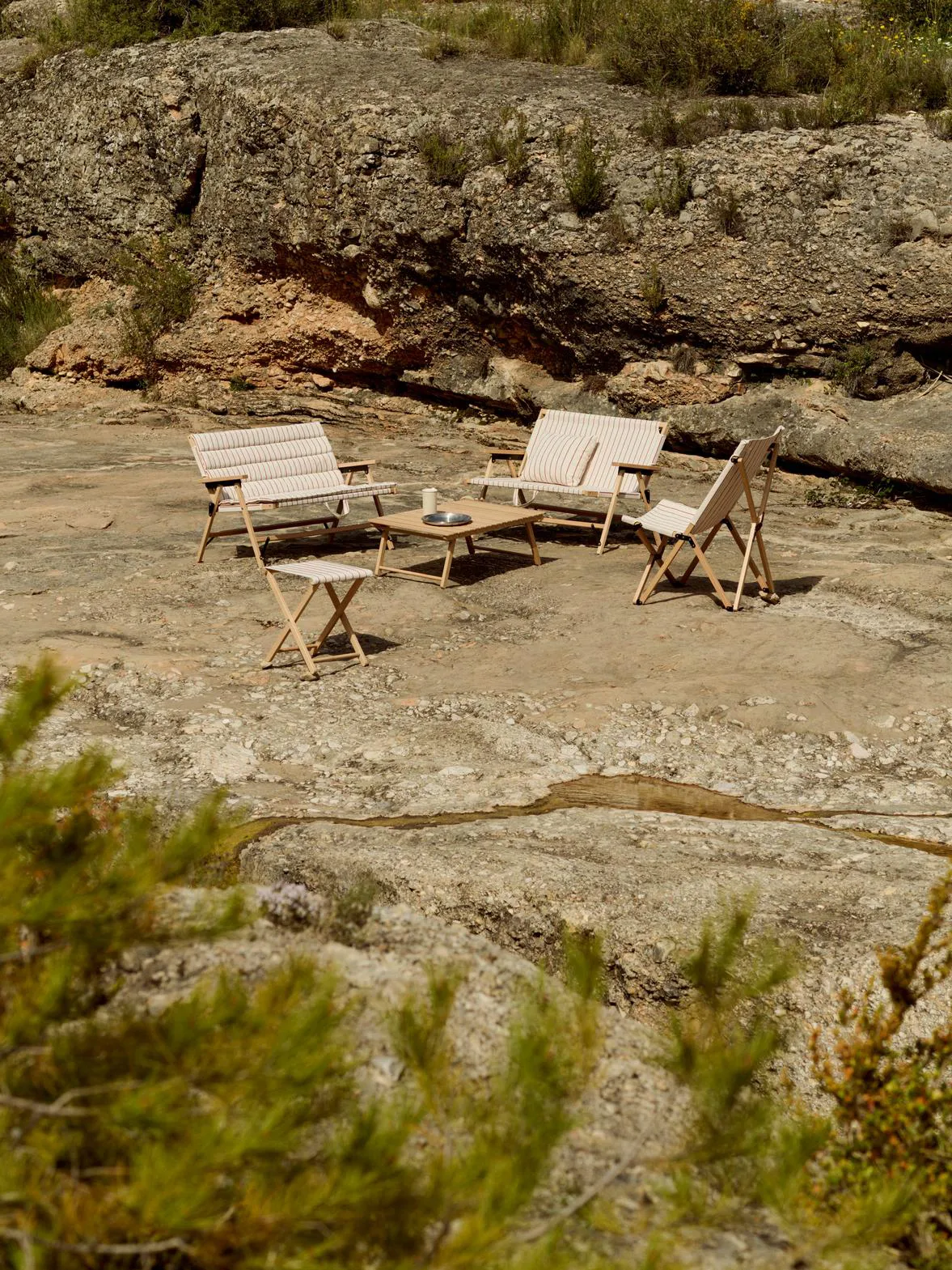 Outdoor Market pall ihopfällbar, Beige-red HAY