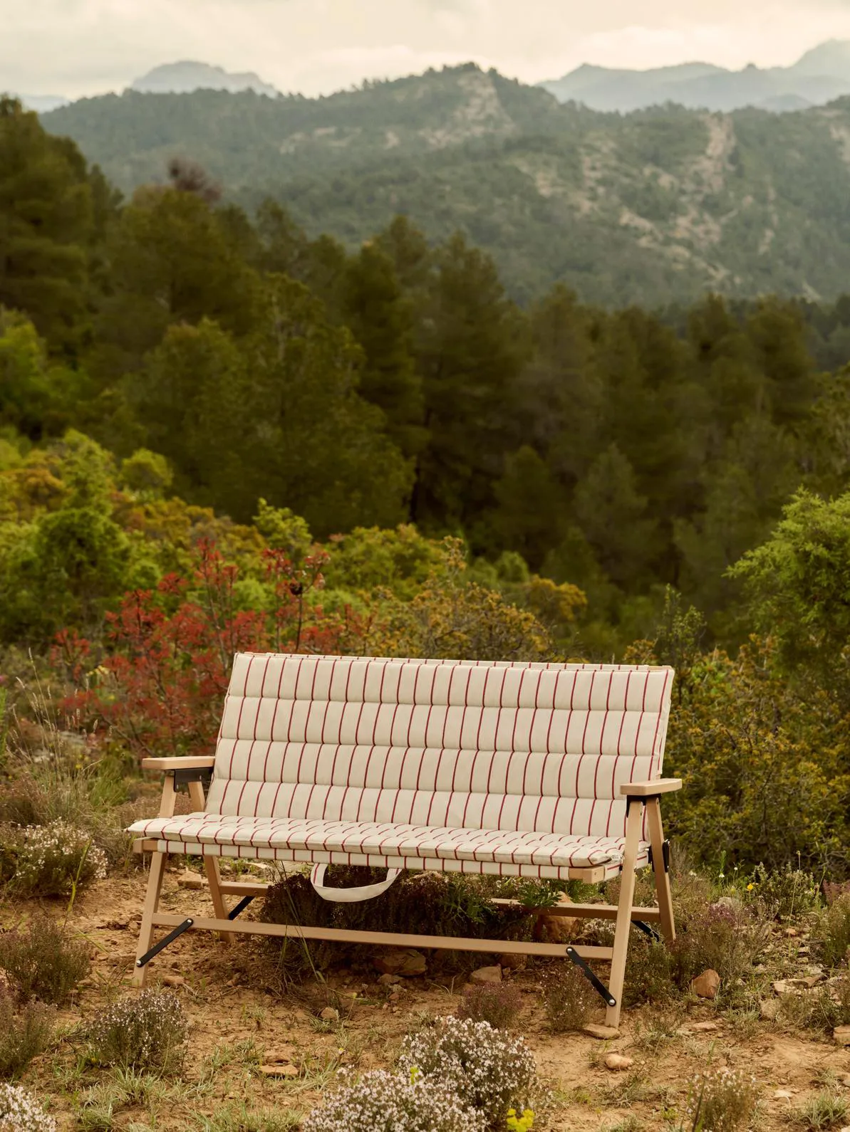 Outdoor Market soffa ihopfällbar, Beige-red, 2-sits HAY