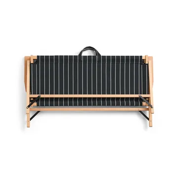 Outdoor Market soffa ihopfällbar - Black-beige, 2-sits - HAY