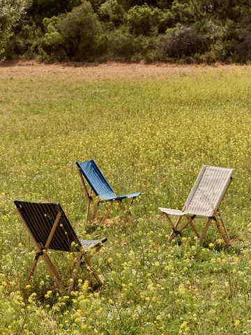 Outdoor Market stol ihopfällbar - Blue-beige - HAY