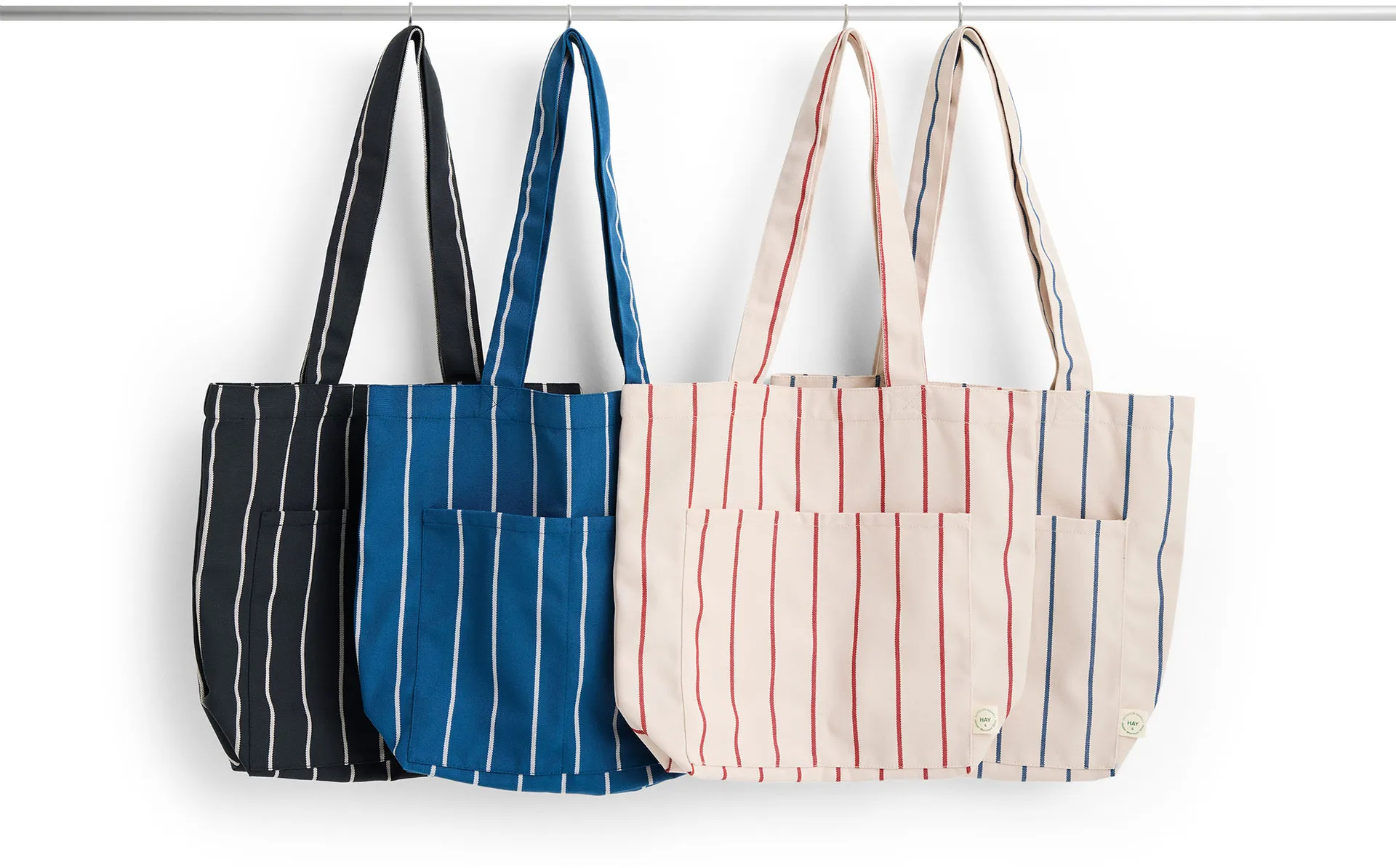 Outdoor Market tygväska, Blue-beige, medium HAY