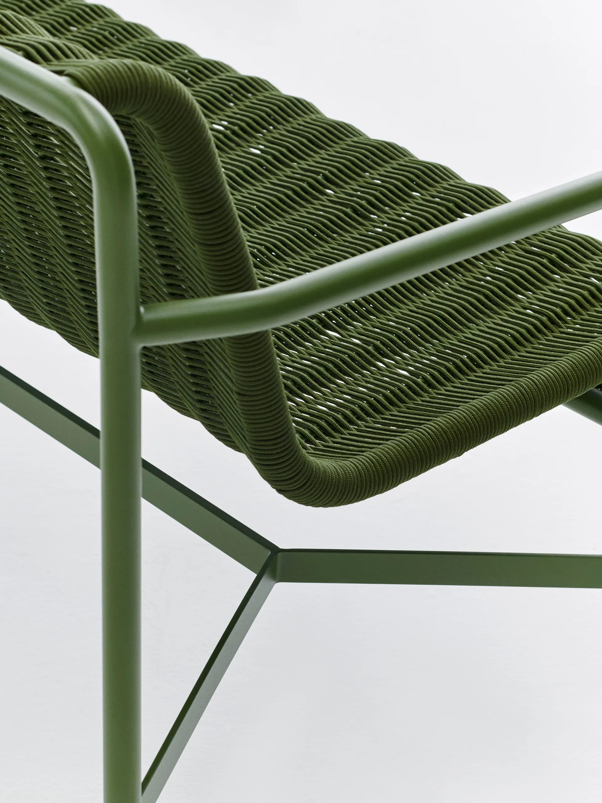 Palissade Cord Dining bänk med armstöd, Olive HAY