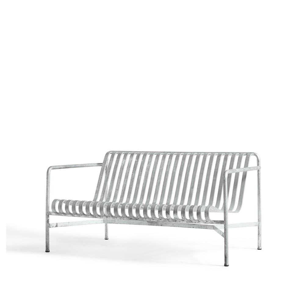 HAY Palissade loungesoffa Hot galvanised | Skandinavisk Design | Trädgårdsbänkar | Silverfärgad