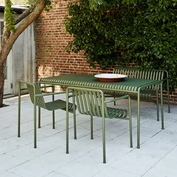 Palissade matgrupp 2 Dining karmstol + bänk 170x90 cm olive - undefined - HAY