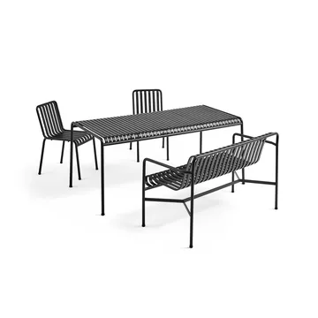 Palissade matgrupp 2 stolar + bänk 170x90 cm - Anthracite - HAY