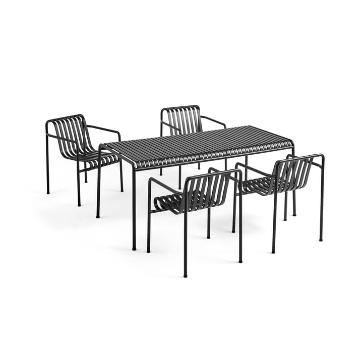 Palissade matgrupp 4 karmstolar 170x90 cm anthracite - undefined - HAY