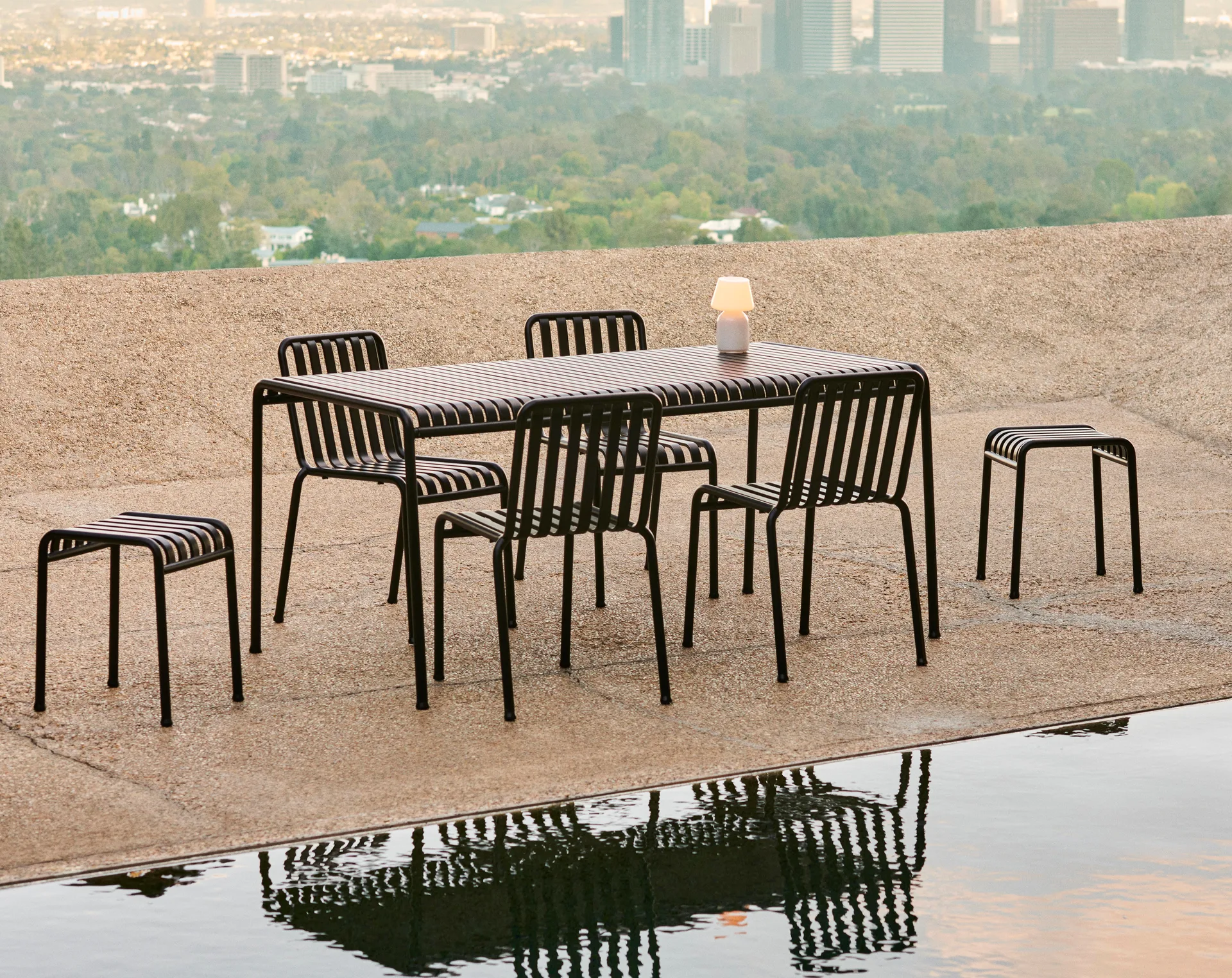 Palissade matgrupp 4 stolar 170x90 cm anthracite HAY