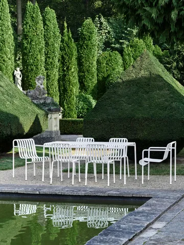 Palissade matgrupp 4 stolar 170x90 cm cream white - HAY