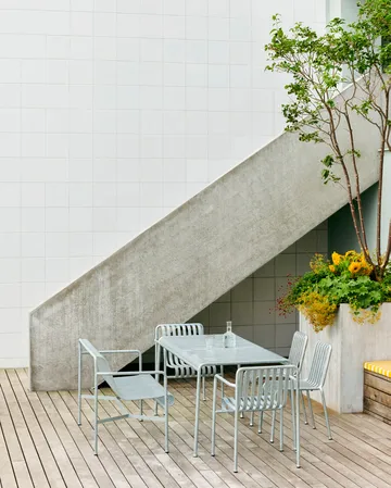 Palissade matgrupp 4 stolar 170x90 cm galvaniserad - undefined - HAY