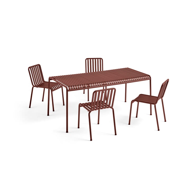 Palissade matgrupp 4 stolar 170x90 cm iron red - undefined - HAY