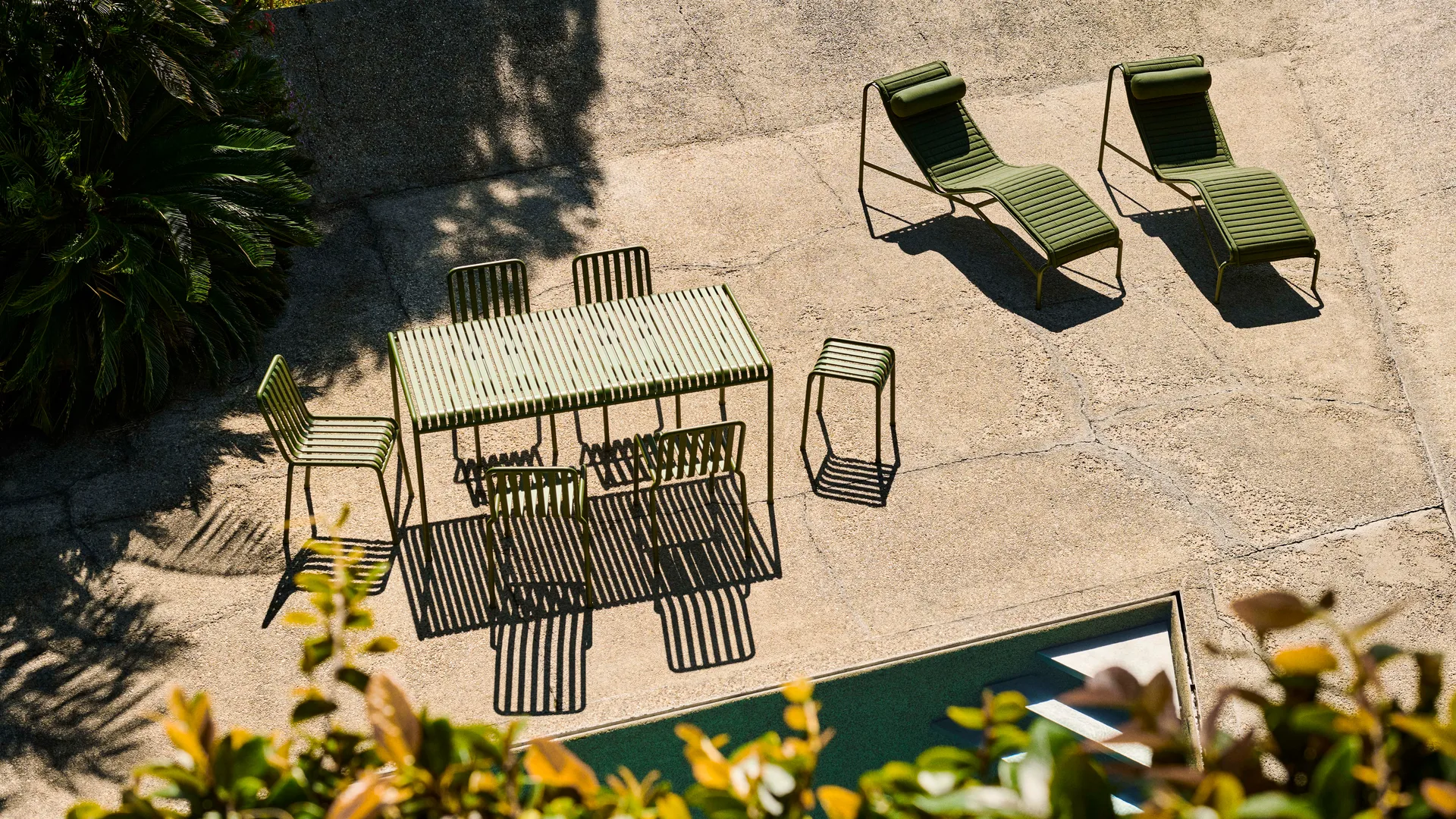 Palissade matgrupp 4 stolar 170x90 cm - Olive,  HAY