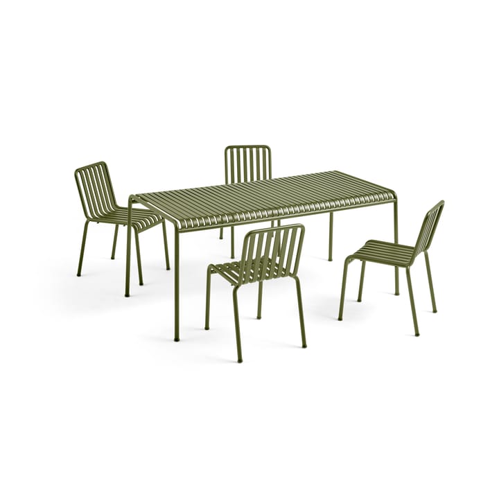 Palissade matgrupp 4 stolar 170x90 cm olive - undefined - HAY