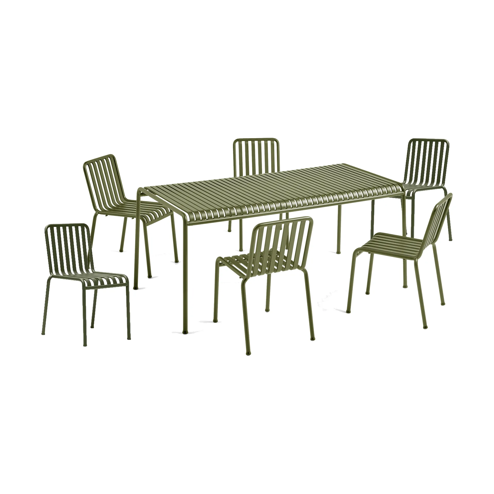 Palissade matgrupp 6 stolar 170x90 cm olive,  HAY