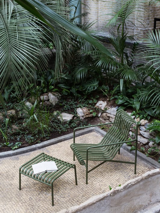 Palissade Ottoman fotpall, Olive HAY