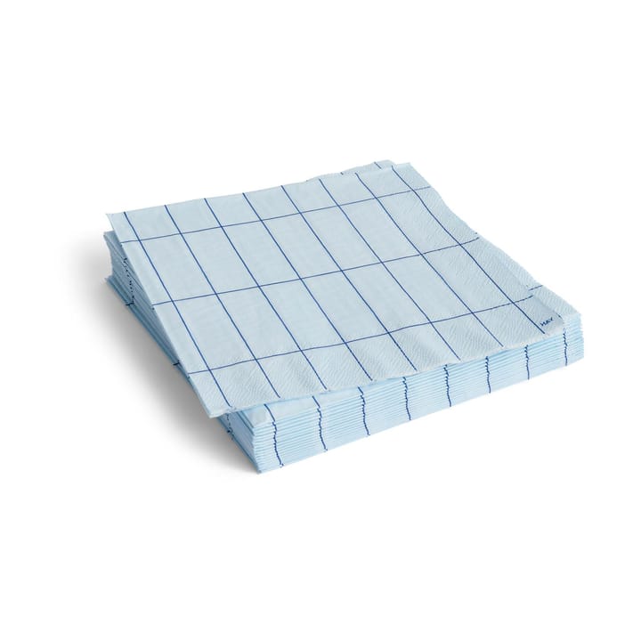 Pattern Dinner servett 40x40 cm 20-pack - Light blue-blue grid - HAY