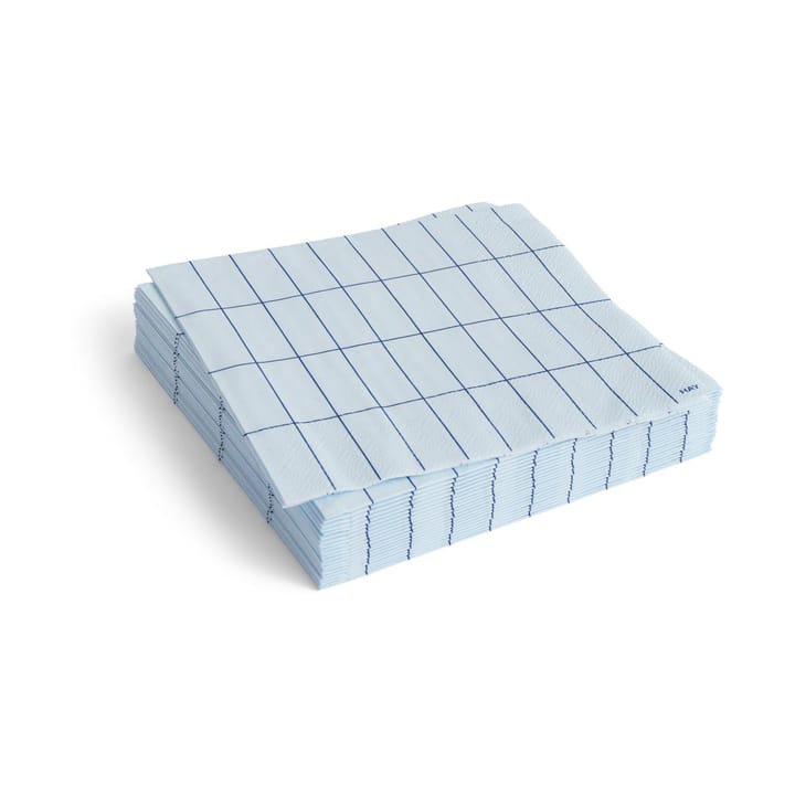 Pattern Lunch servett 33x33 cm 20-pack - Light blue-blue grid - HAY