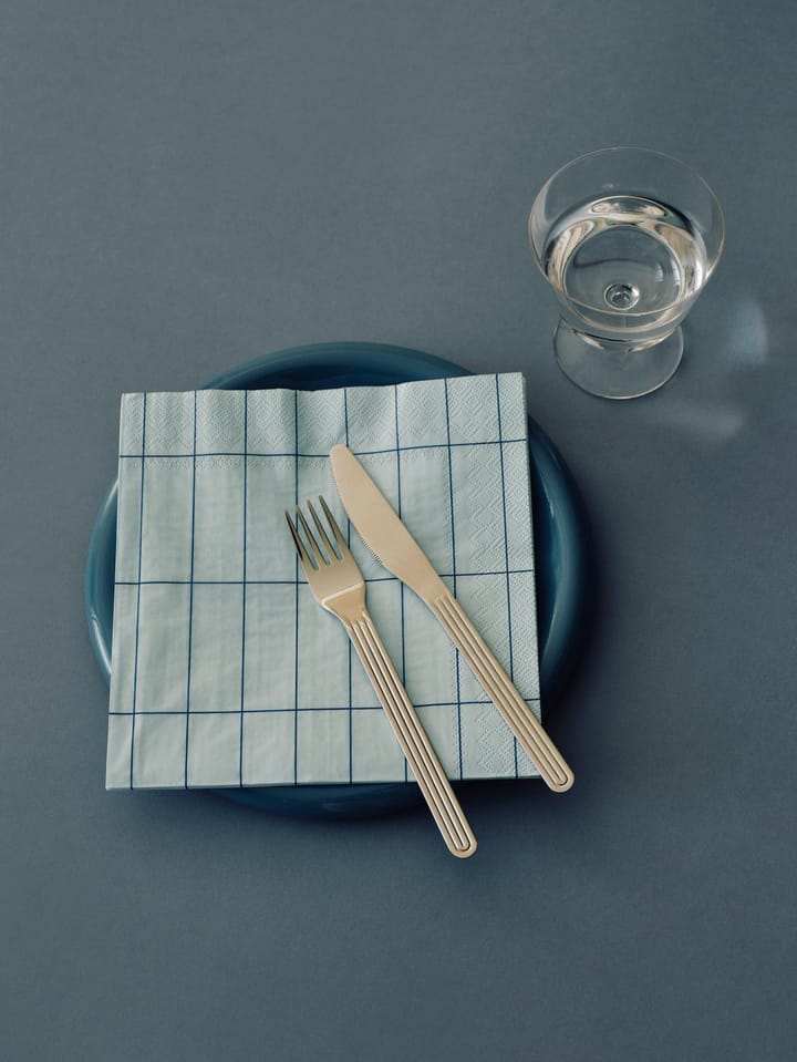 Pattern Lunch servett 33x33 cm 20-pack, Light blue-blue grid HAY