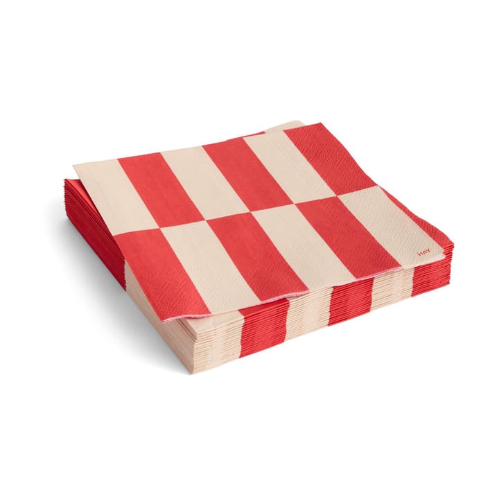 Pattern Lunch servett 33x33 cm 20-pack - Off white-red - HAY