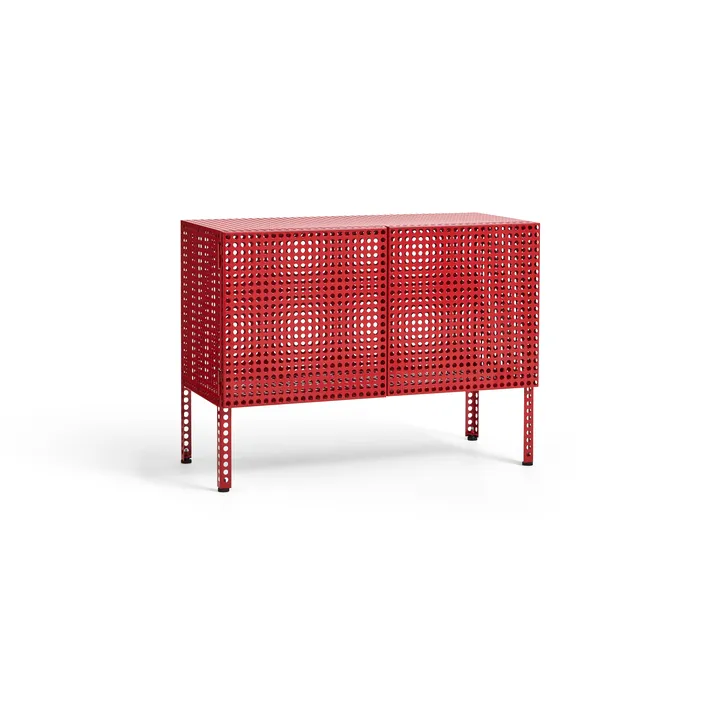 Perforated Cabinet skåp small - Wine red - HAY