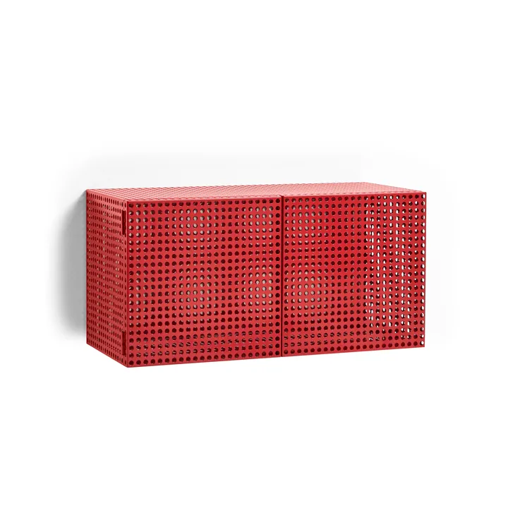 Perforated Cabinet väggskåp small - Wine red - HAY