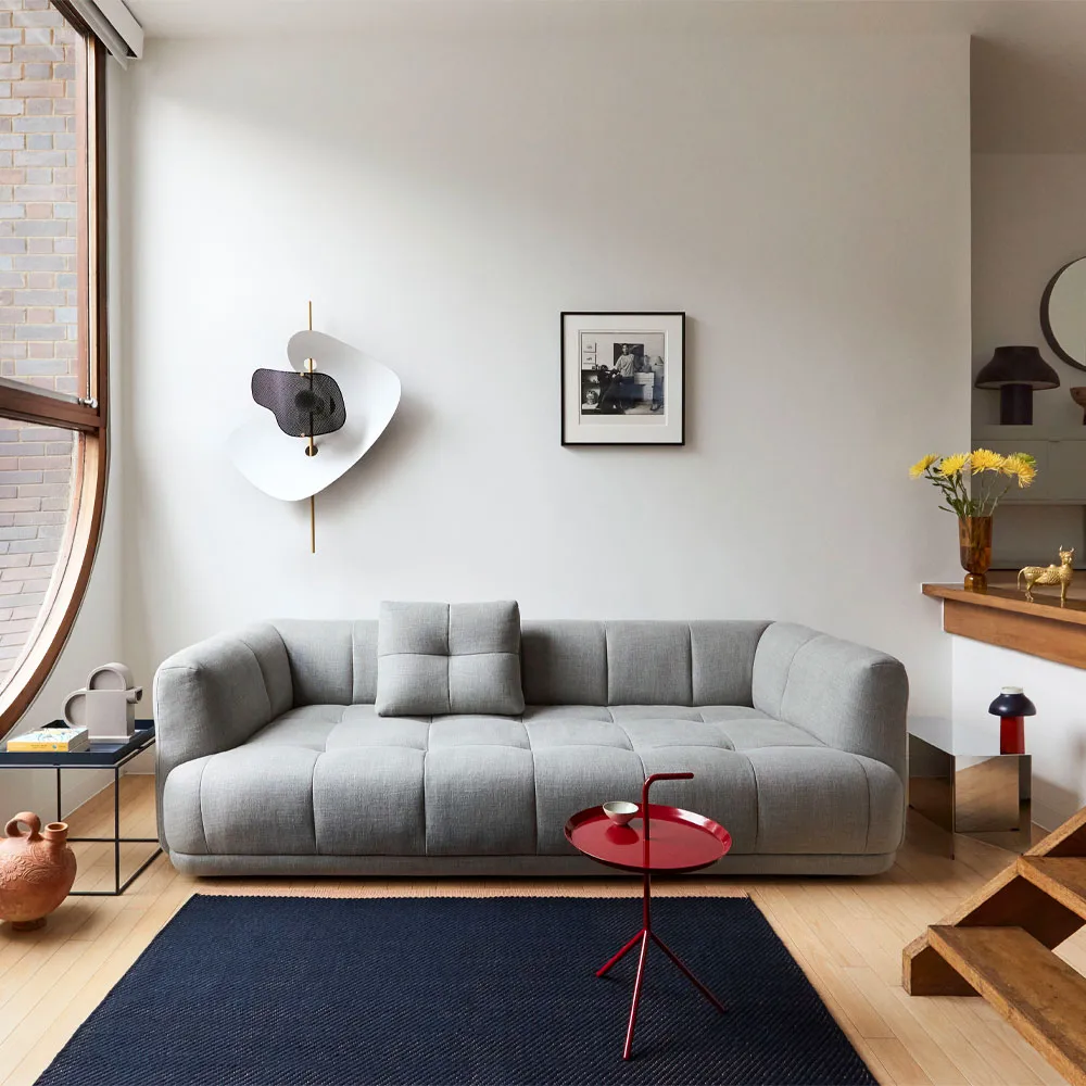 Quilton kombination 19 modulsoffa divan höger, Tyg remix 123 grå HAY