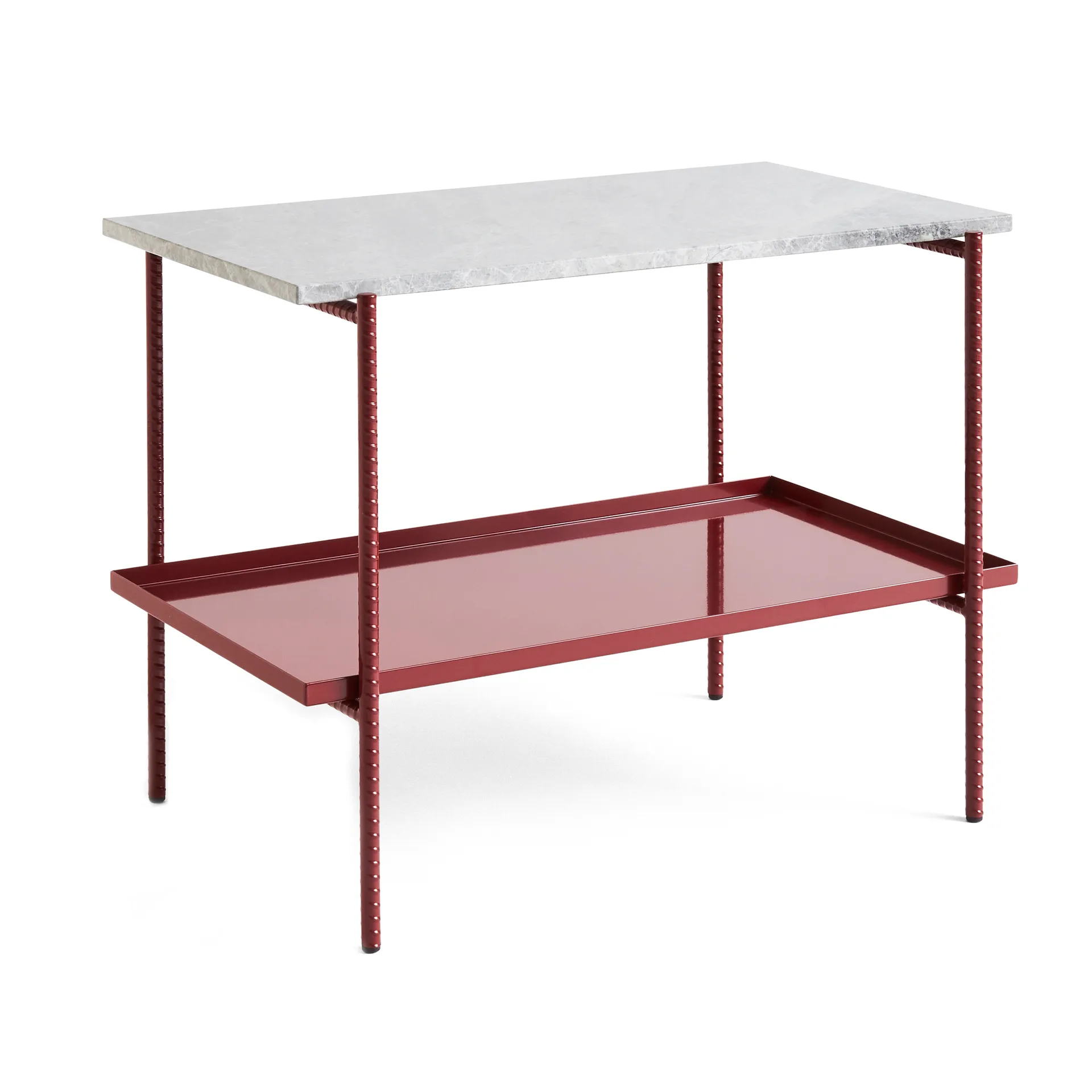 Rebar sidobord 75x44x55 cm, Grey marble-barn red HAY