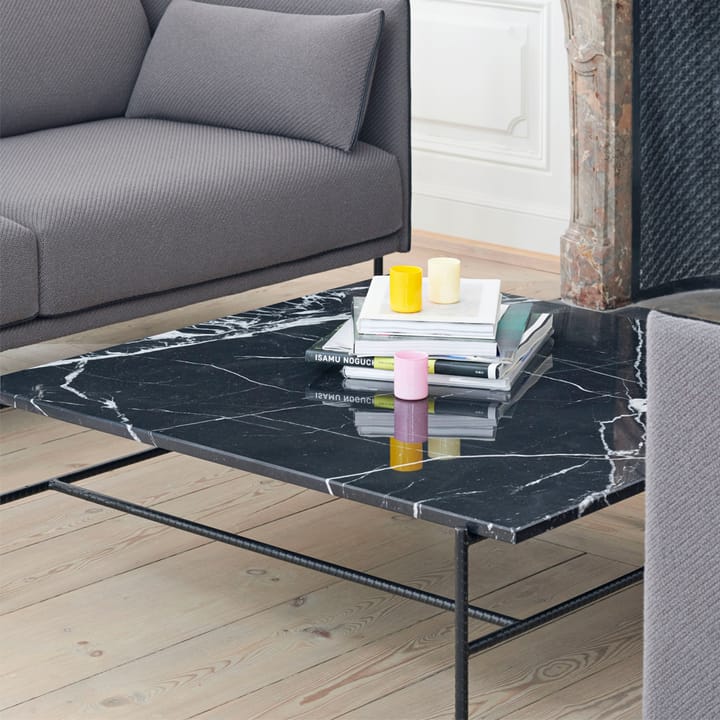 Rebar soffbord - marmor svart, svart stålstativ - HAY