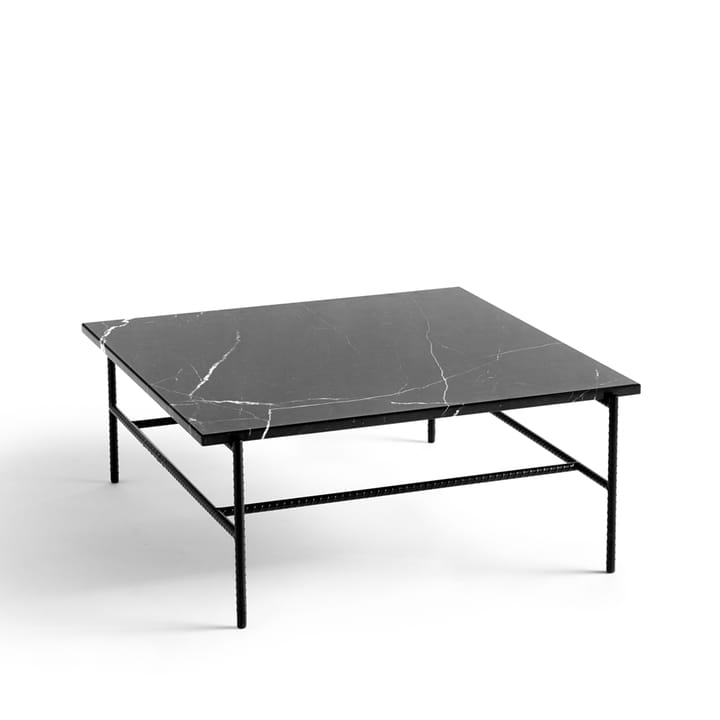 Rebar soffbord - marmor svart, svart stålstativ - HAY