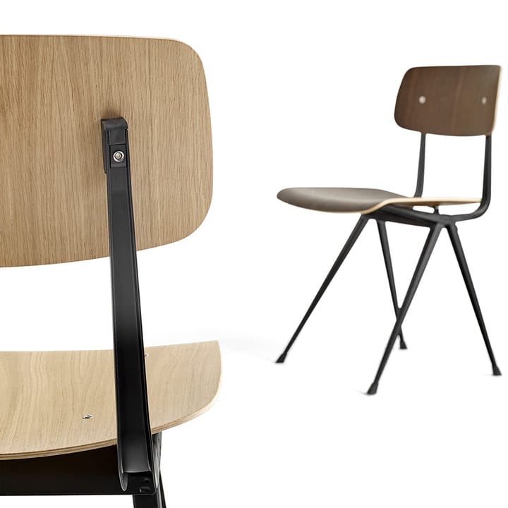 Result stol, Black oak-svart stålstaitv HAY