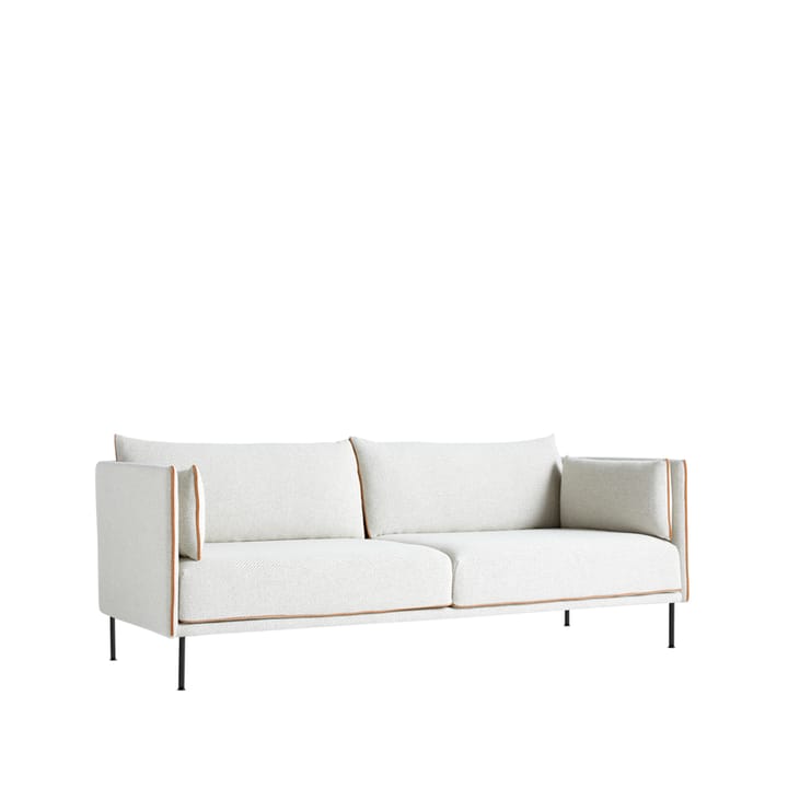 Silhouette 3-sits soffa - Beige-cognac piping-svart metallben - HAY