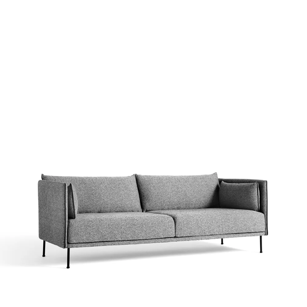 Silhouette 3-sits soffa, Olavi 03 grey-svart metallben HAY
