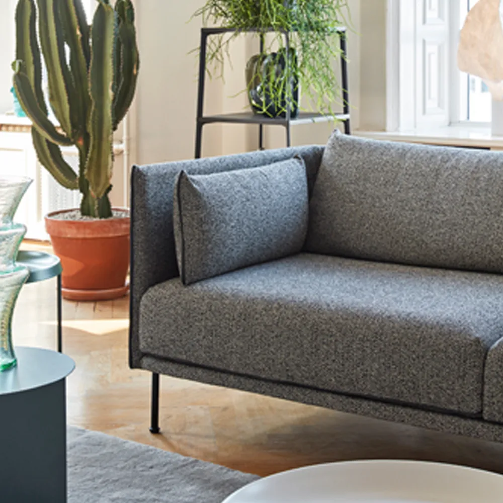 Silhouette 3-sits soffa, Olavi 03 grey-svart metallben HAY