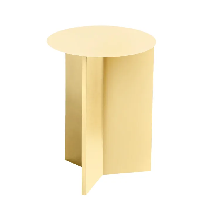 Slit high sidobord Ø35 cm - Light yellow - HAY
