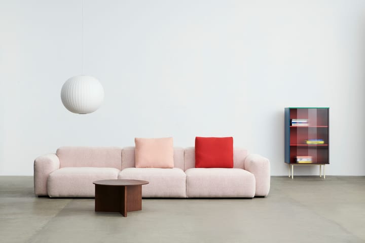 Slit soffbord Ø65 cm, Lacquered walnut HAY