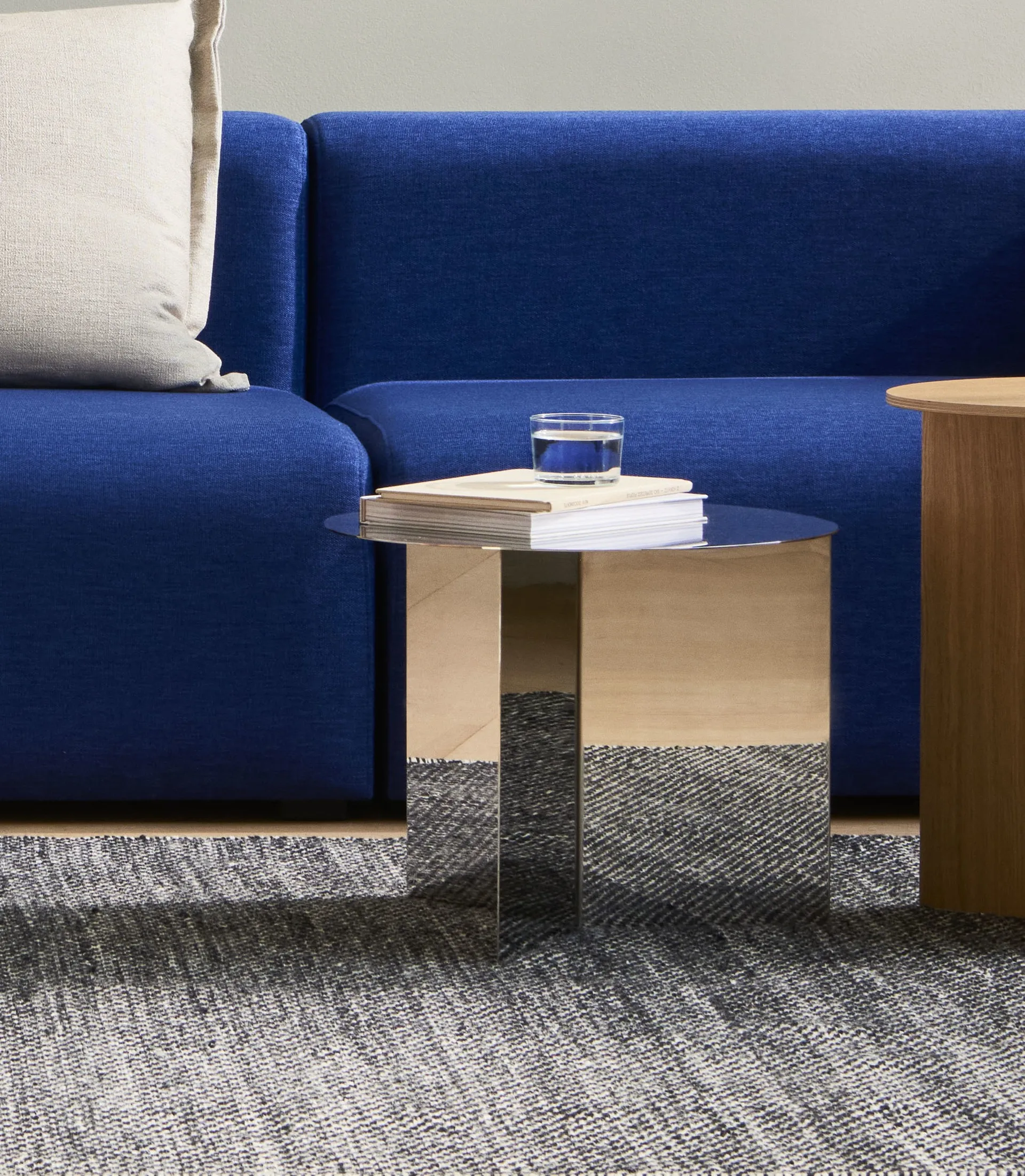 Slit soffbord, Polished stainless steel HAY