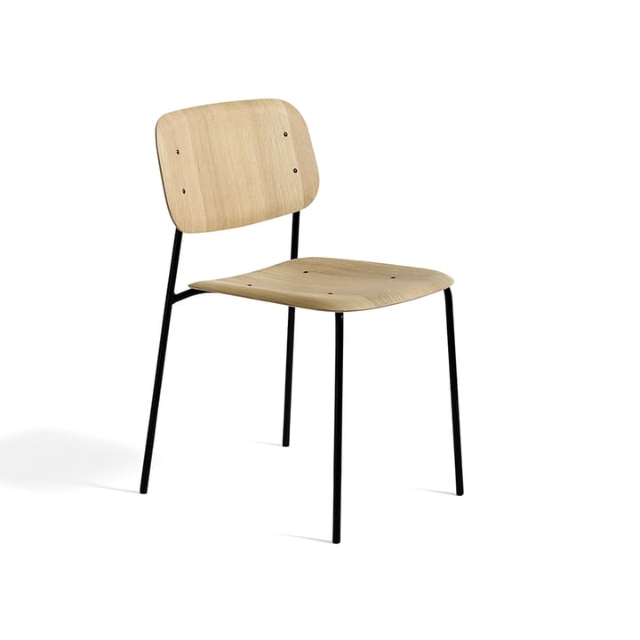 Soft Edge 10 stol - water-based lacquered oak, svart stålstativ - HAY