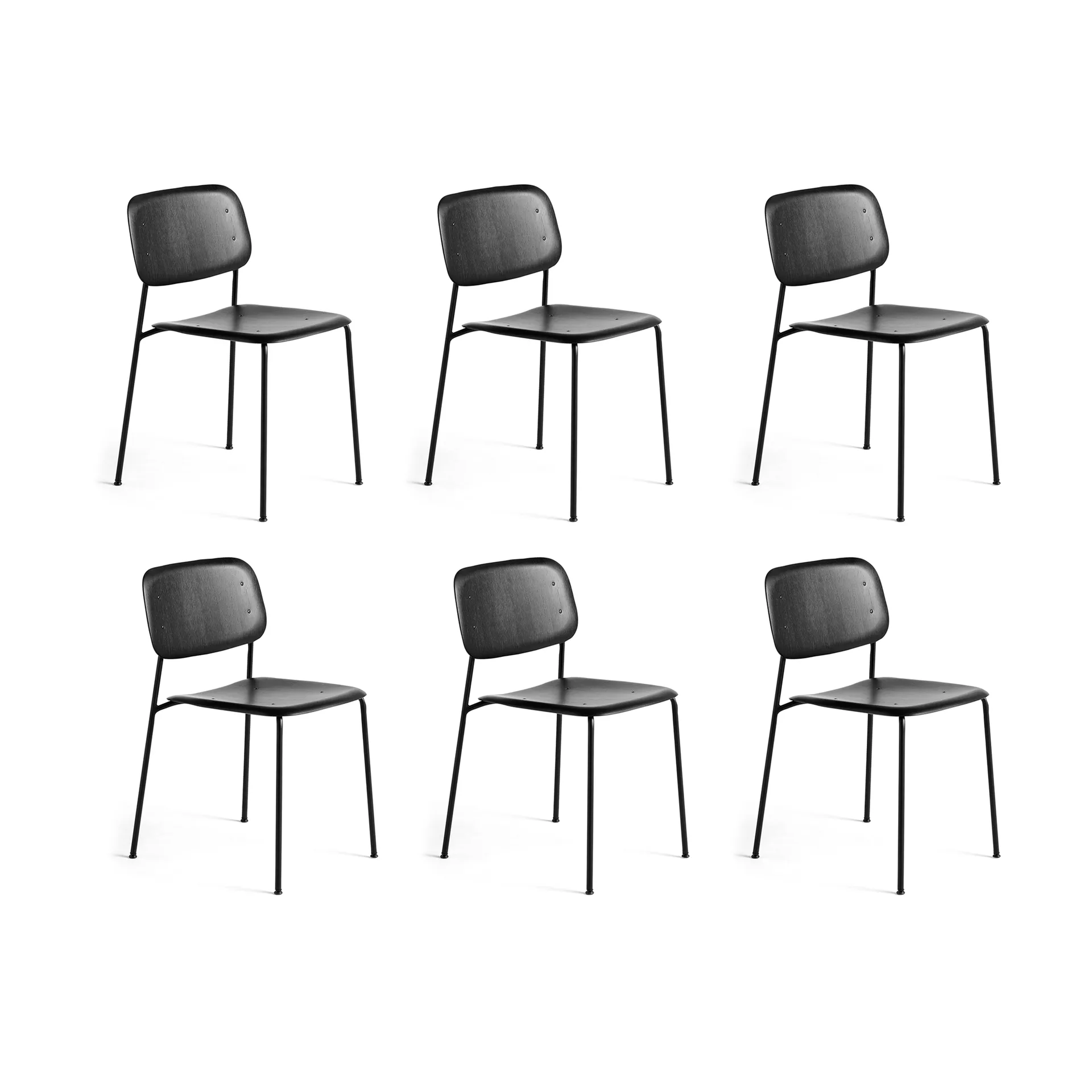 Soft Edge 40 stol, Black oak-svart stålstativ, 6-pack,  HAY