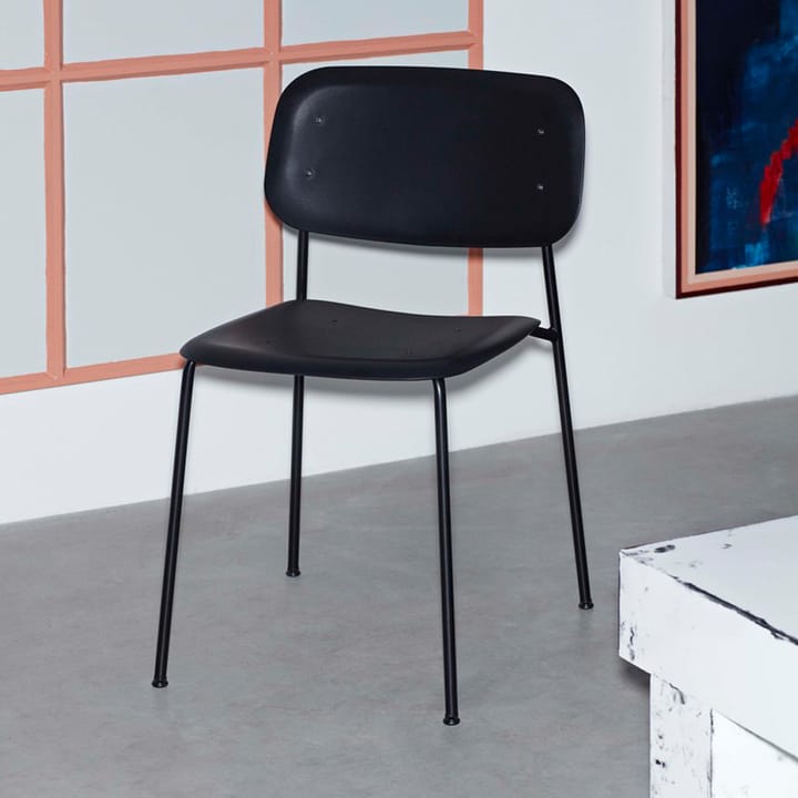 Soft Edge 45 stol - fall red, svart stålstativ - HAY