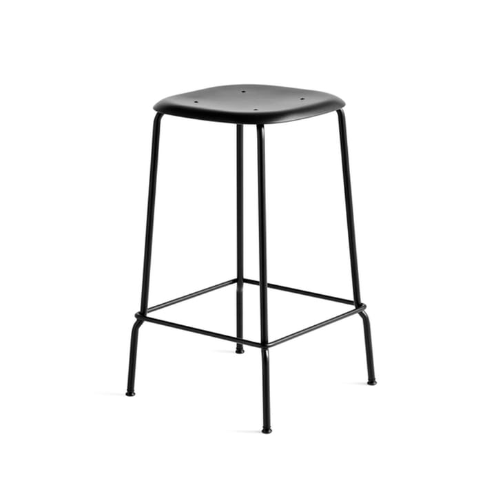 Soft Edge 85 Low barpall - black, svart stålstativ - HAY