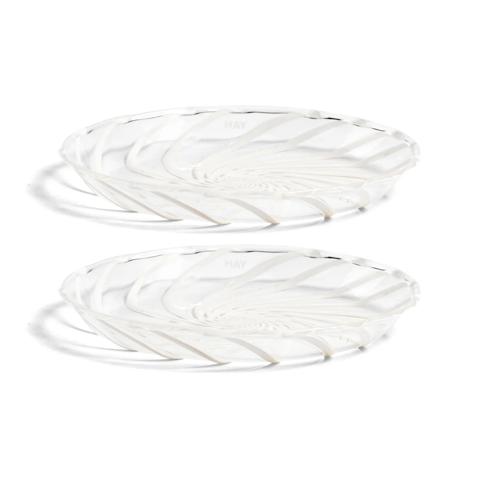 Spin fat Ø11 cm 2-pack, Klar-vit rand HAY