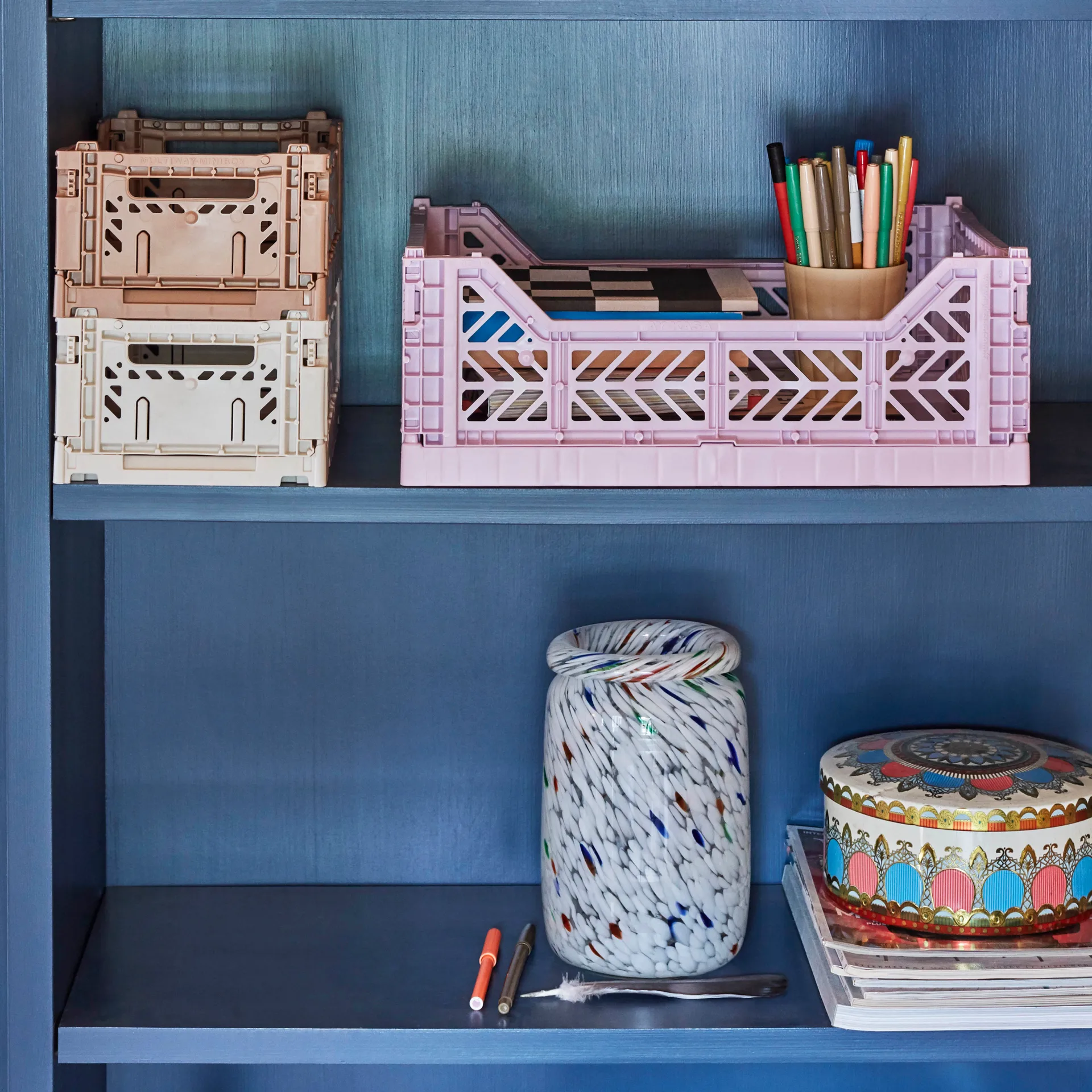 Splash Roll Neck vas M 22 cm, White dot (multi) HAY