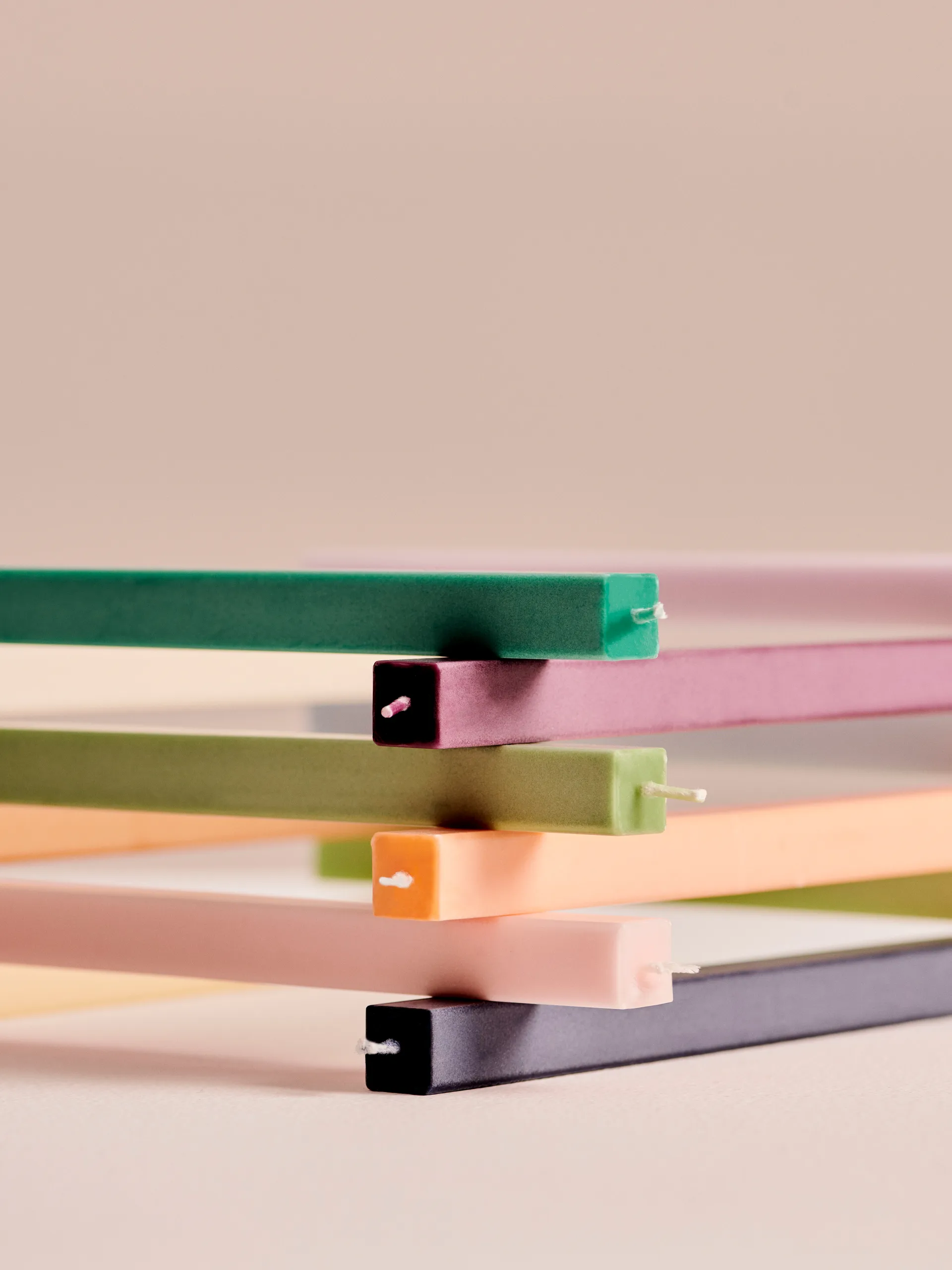 Square Candle ljus mix 4-pack, Dark HAY