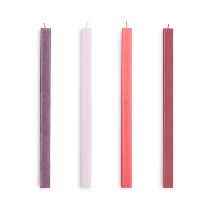 Square Candle ljus mix 4-pack - Reds-bordeaux - HAY