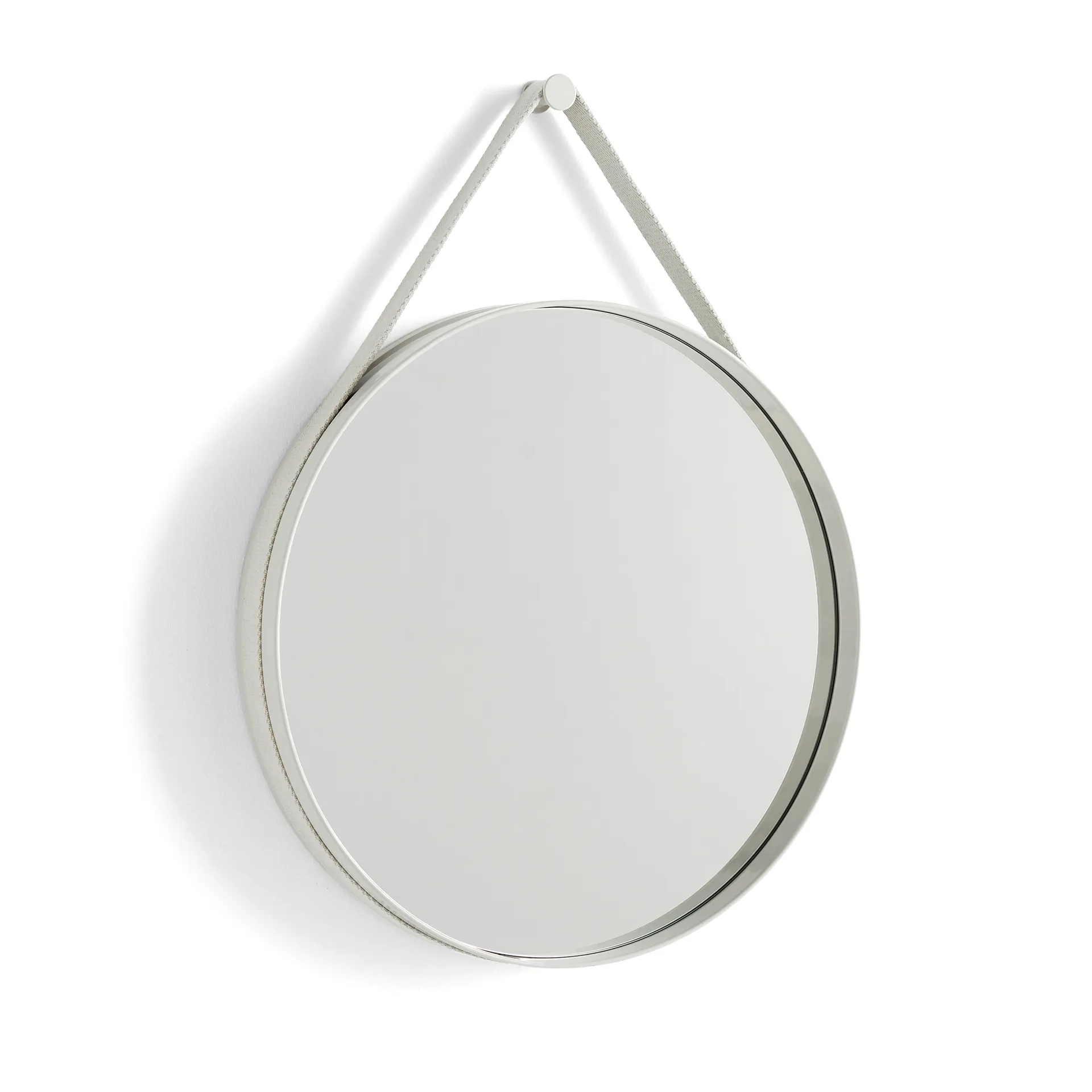 Strap Mirror spegel Ø50 cm, Light grey HAY