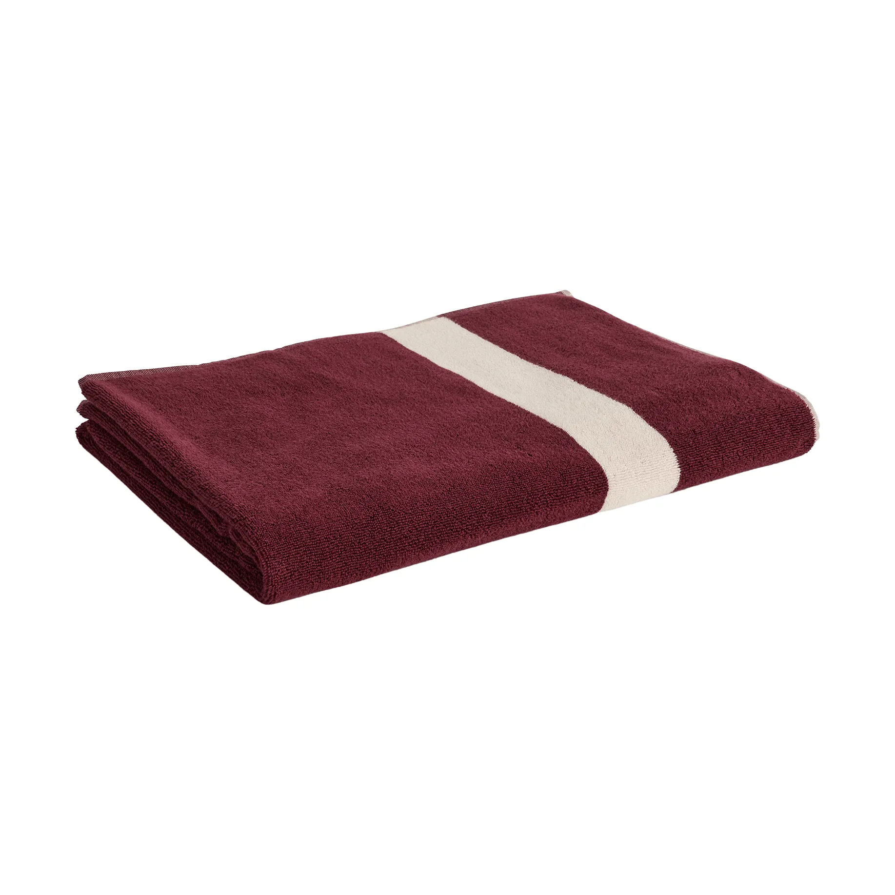 Stripe handduk, Burgundy, 100x150 cm HAY