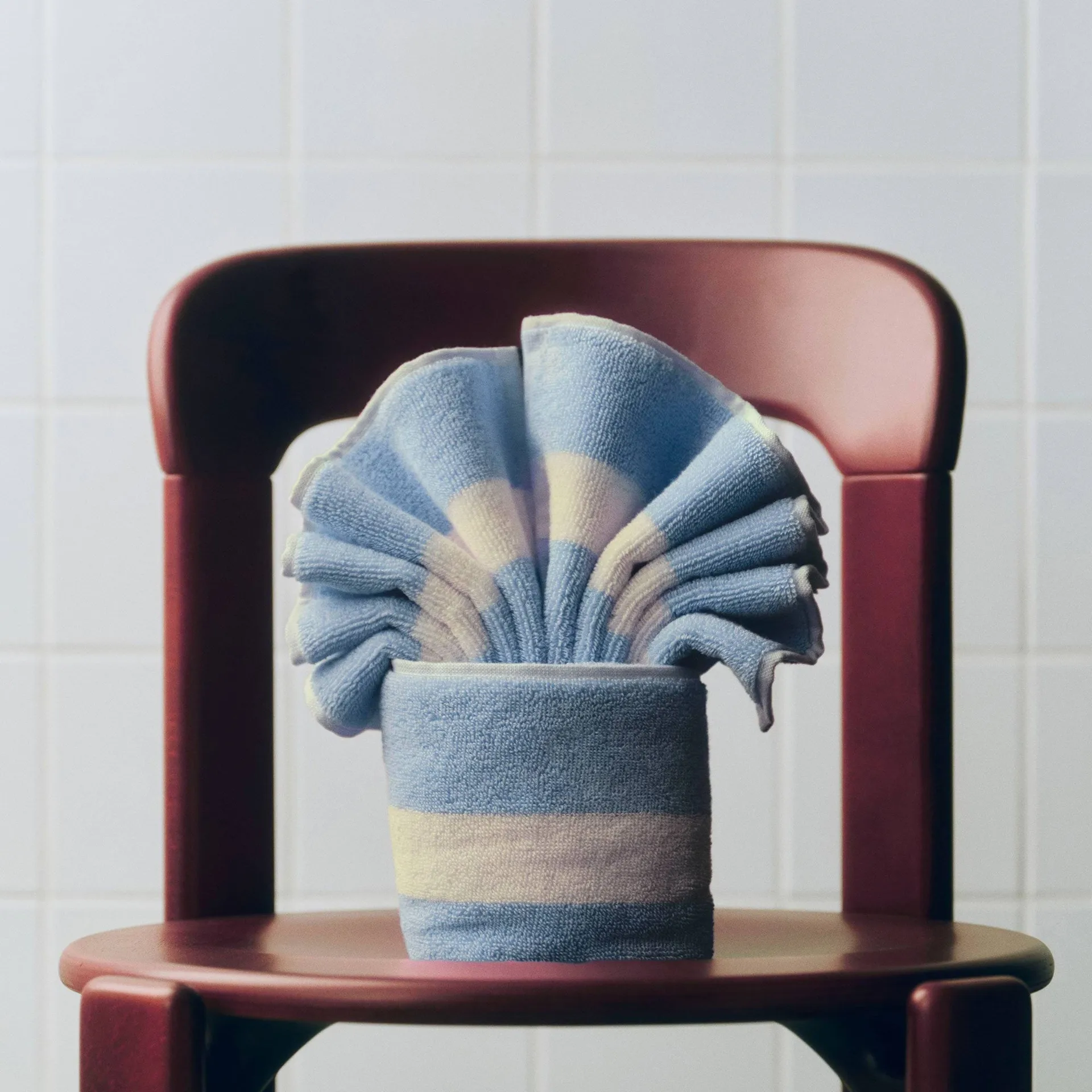 Stripe handduk, Dusty blue, 40x60 cm HAY